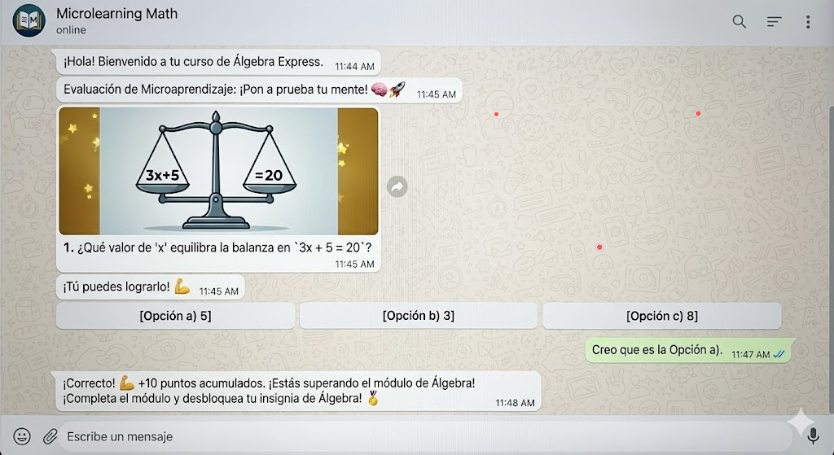Desafío Matemático por WhatsApp Valenty Tech